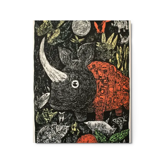 Jungle Rhino Night | Art Print