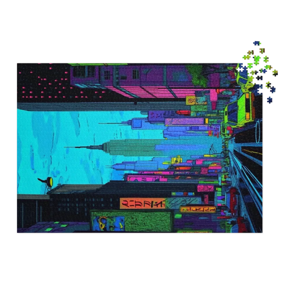 Futuristic Cityscape with Neon Colors