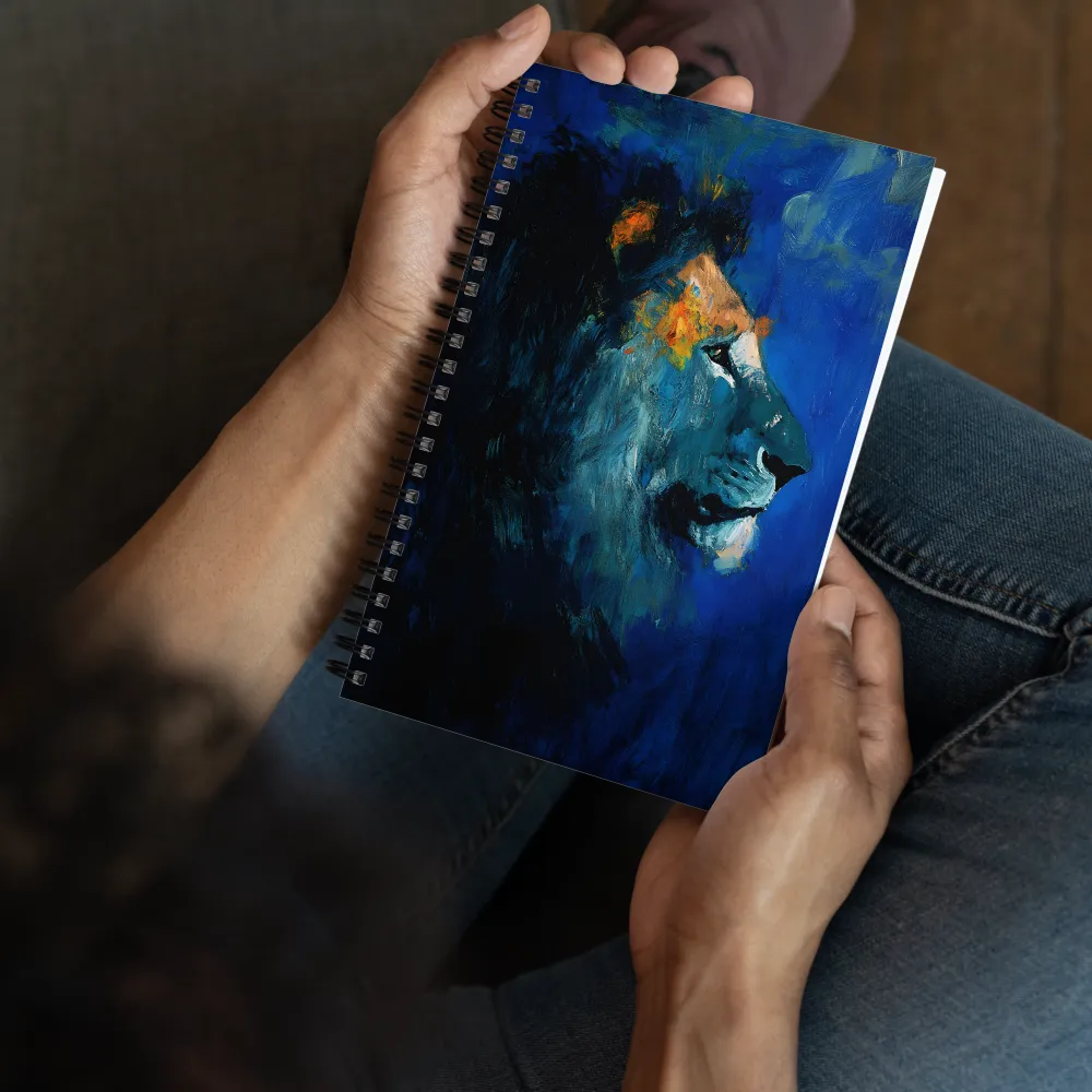 Lion's Azure Gaze 
 Spiral Notebook | 140 pages