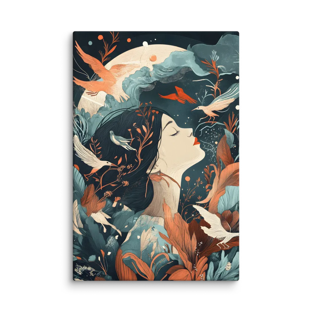 Awakening Nature 
 Canvas with White Frame