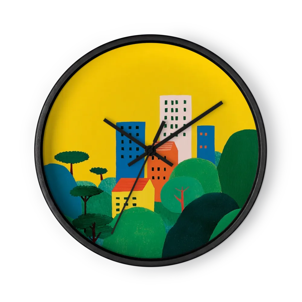 City Among Green Hills | Wall Clock