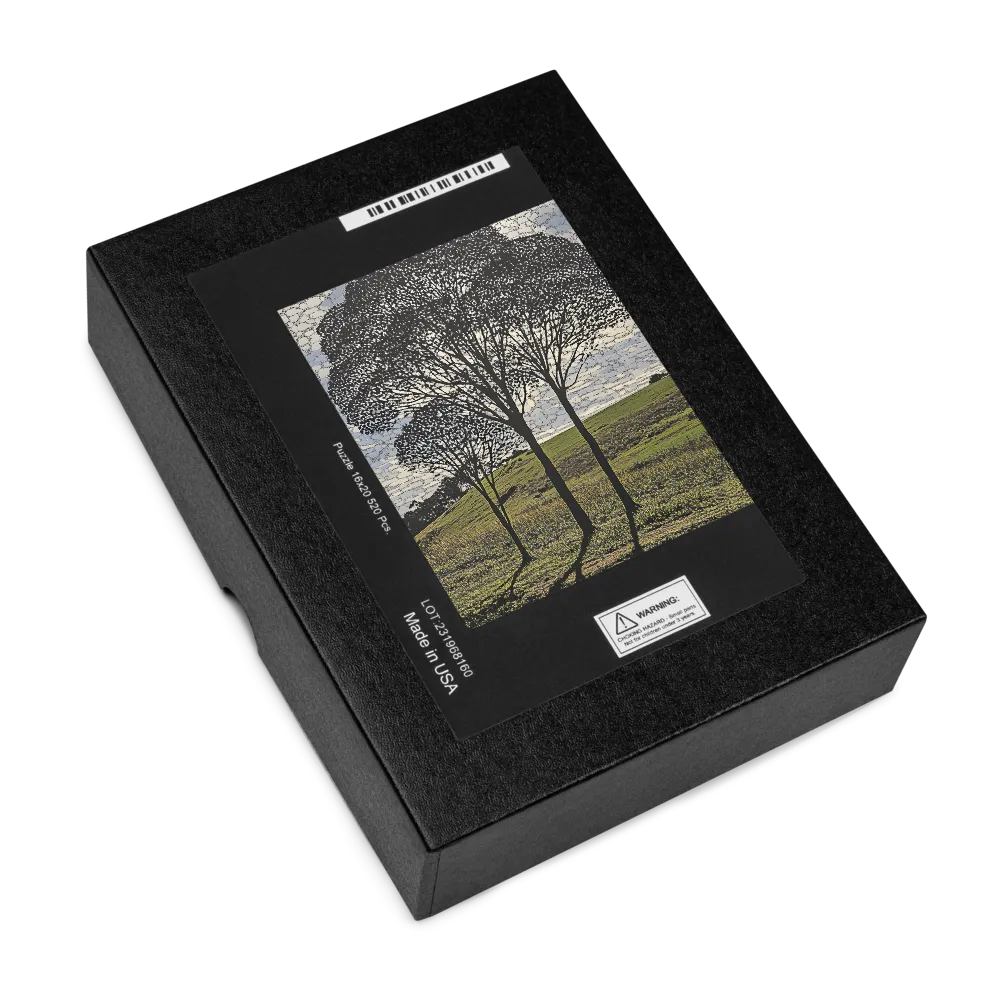 Silhouetted Trees in Mosaic Sky 
 Jigsaw Puzzle