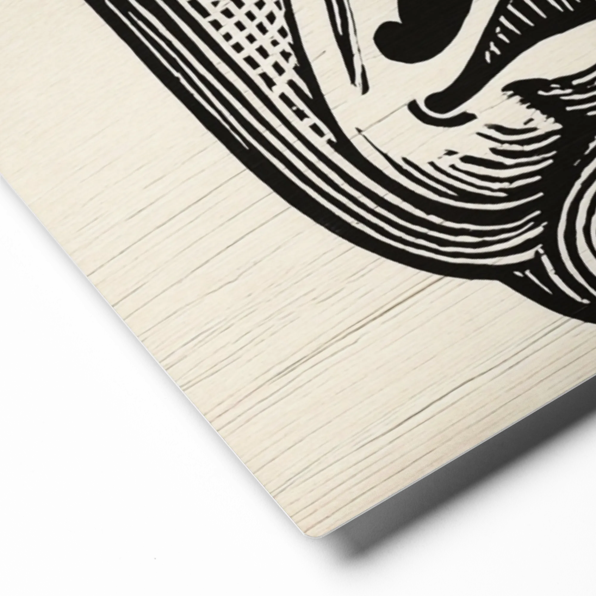 Mustached Linocut Face | Art Print