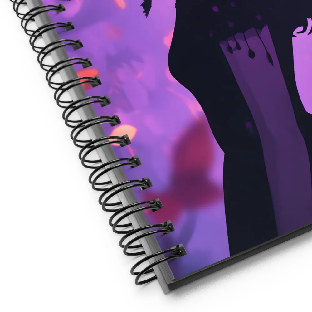 Ethereal Bloom Silhouette 
 Spiral Notebook | 140 pages