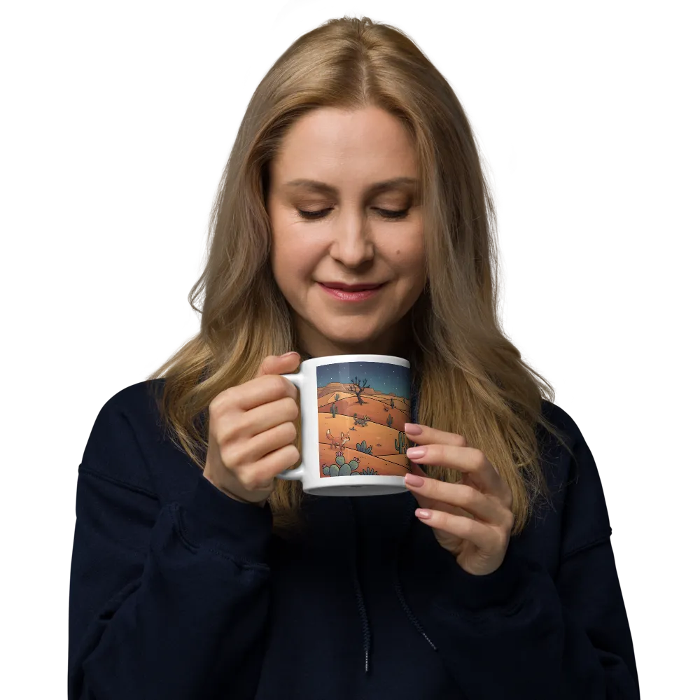 Moonlit Desert Foxes 
 Mug with Red inside | 15 oz