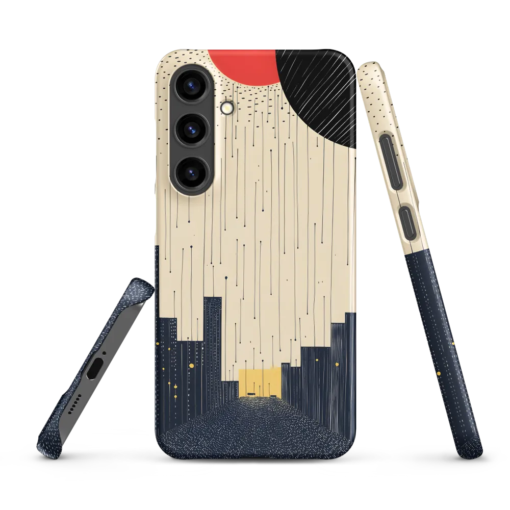Minimalist Cityscape with Rain | Phone Case