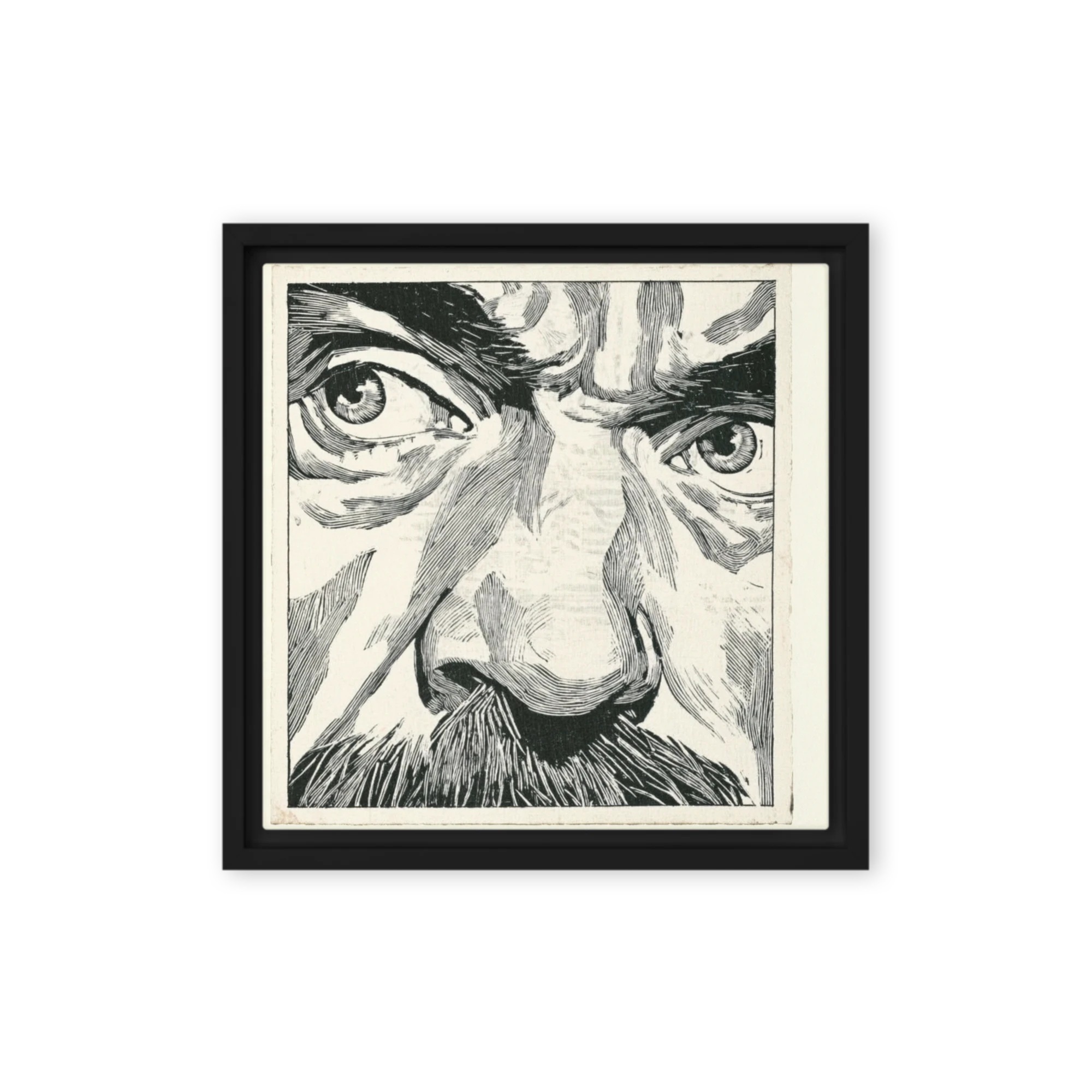 Intense Eyes Woodcut