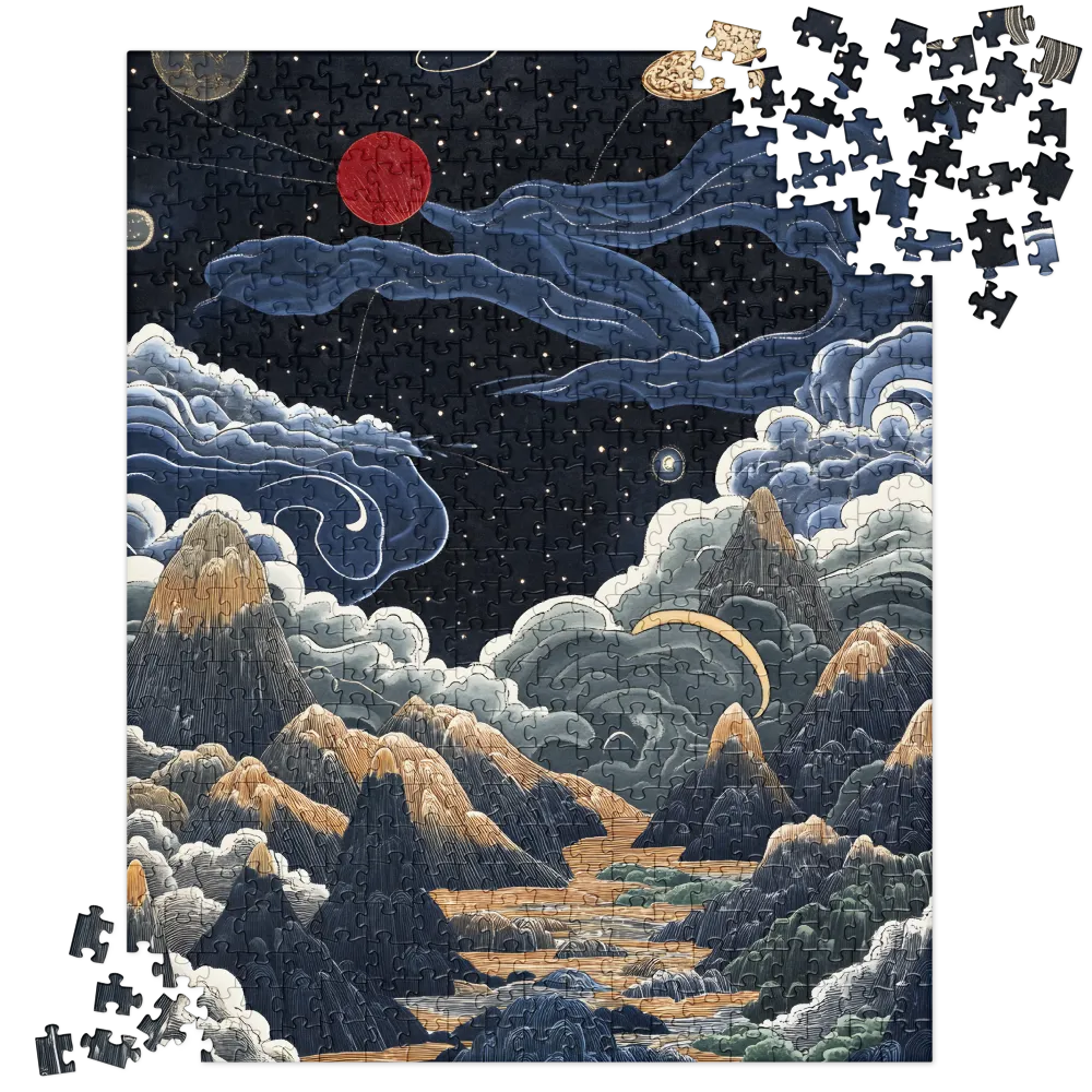 Cosmic Mountainscape 
 Jigsaw Puzzle in Tin Box