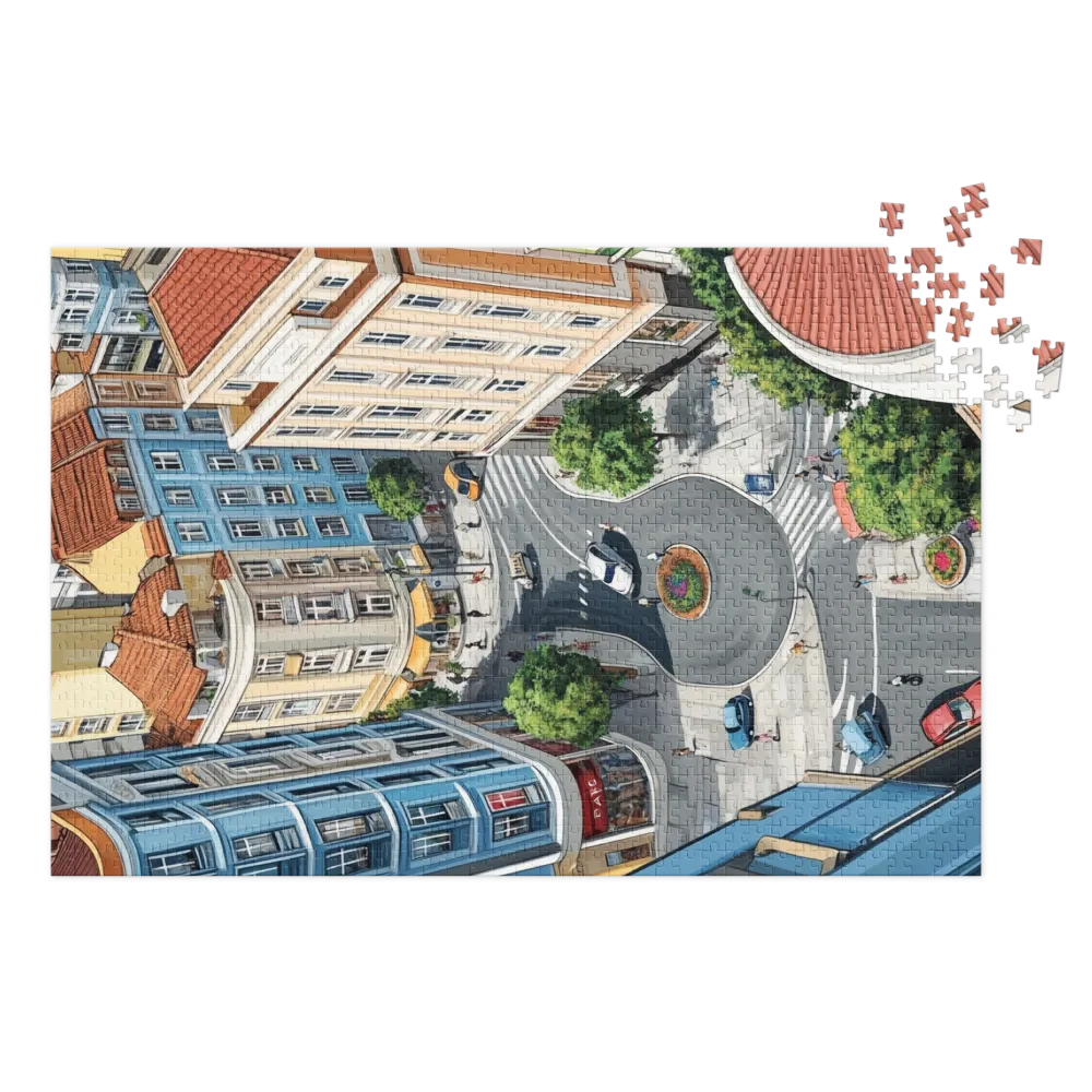 Colorful Cityscape Illustration | Jigsaw Puzzle (252/520 pieces)
