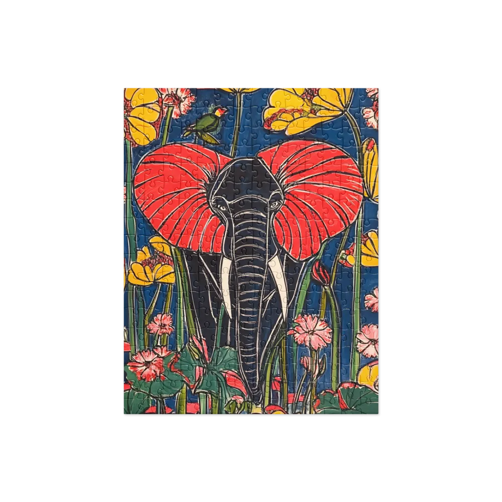 Art Nouveau Jungle Elephant 
 Jigsaw Puzzle