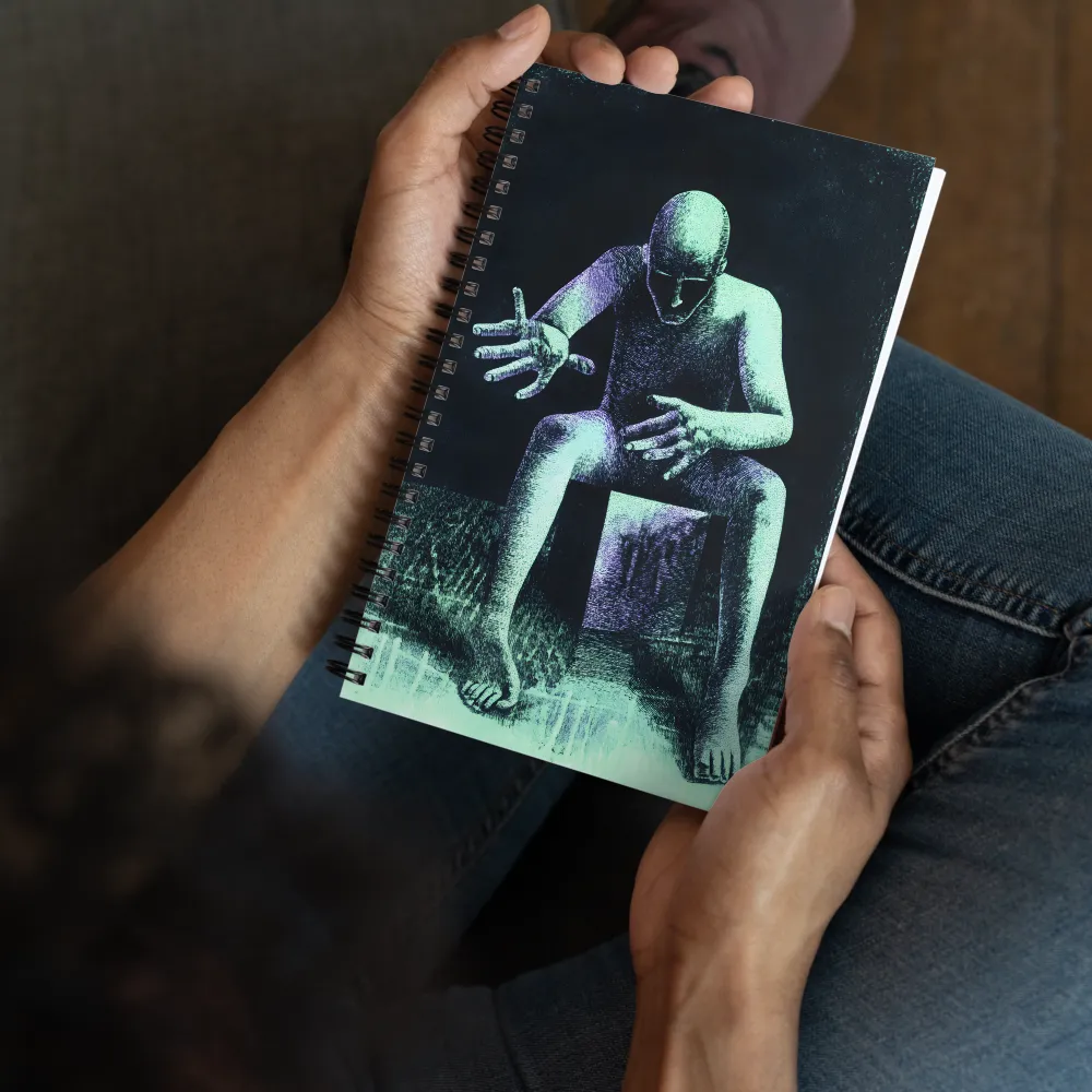 Pensive Duotone Figure 
 Spiral Notebook | 140 pages