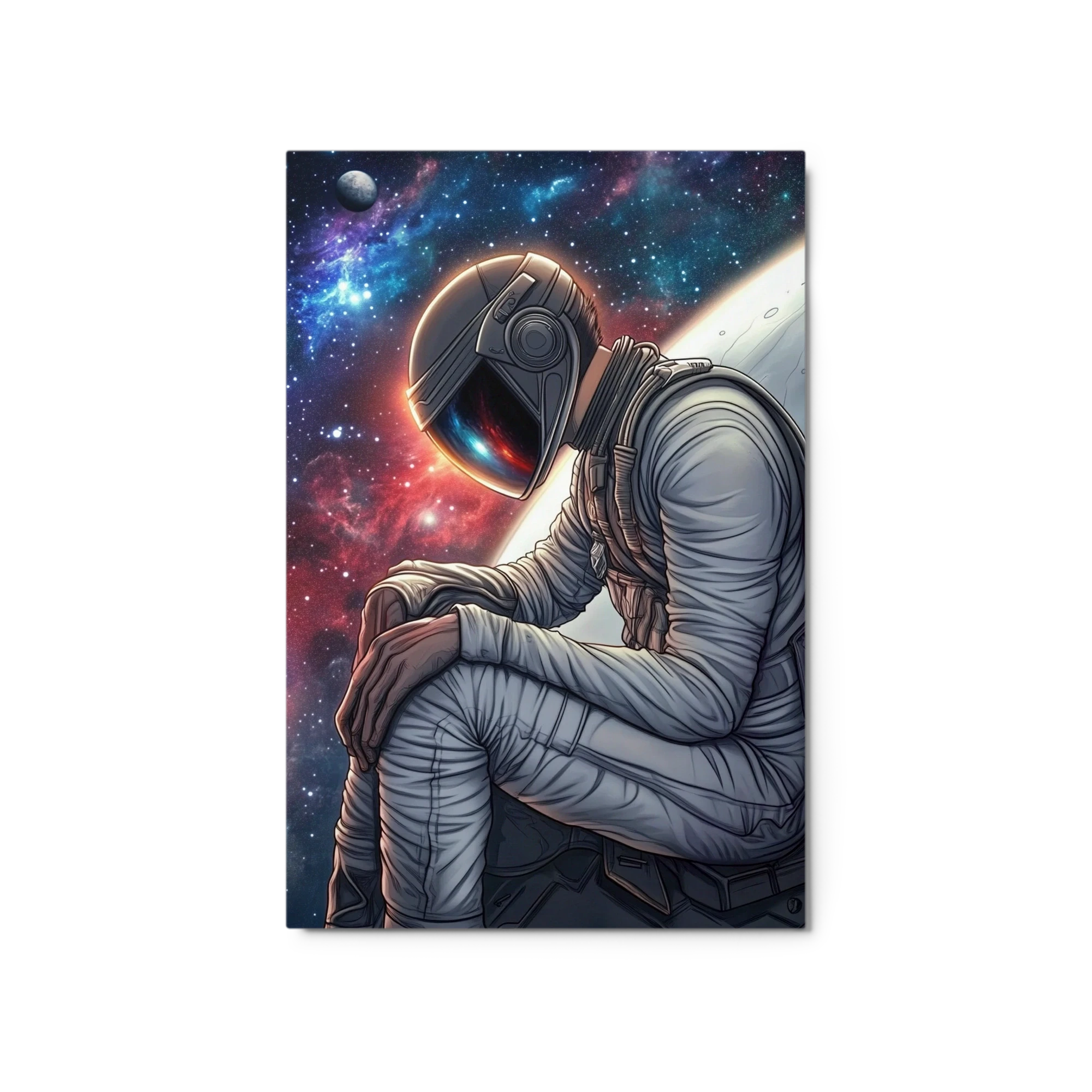 Contemplative Astronaut in Space