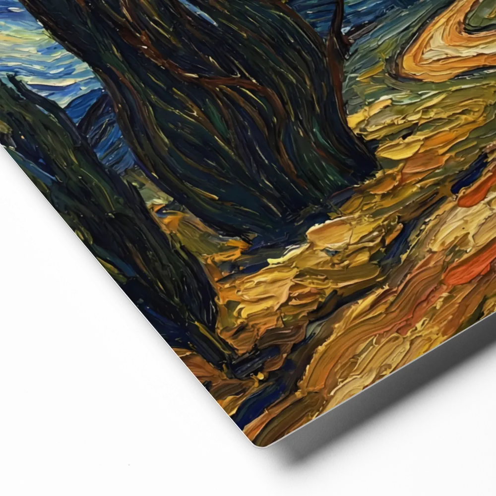Path Under Starry Skies 
 Canvas with Black Frame