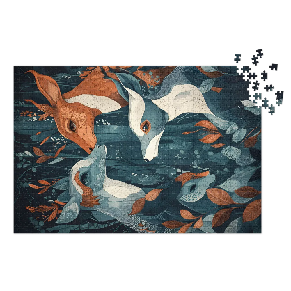 Enchanted Forest Deer 
 Jigsaw Puzzle in Tin Box