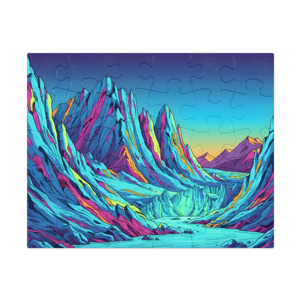 Psychedelic Mountain River 
 Jigsaw Puzzle in Tin Box