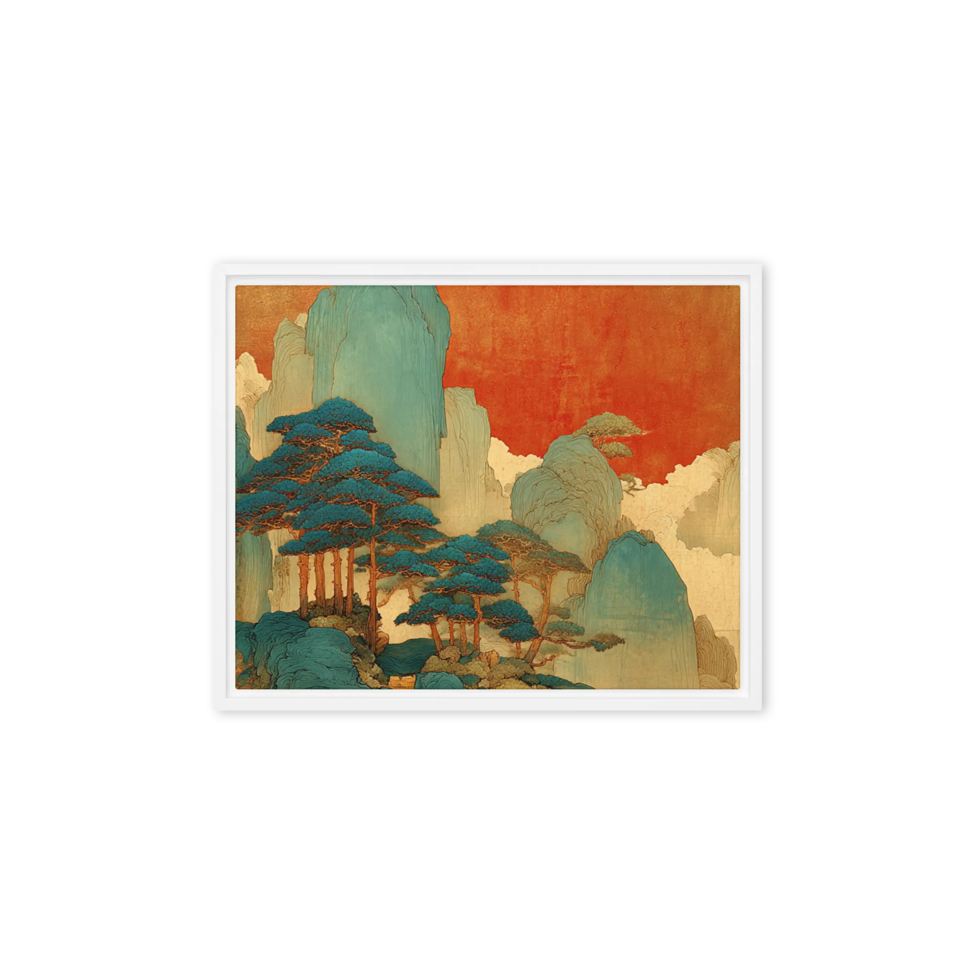 Golden Peaks and Blue Pines