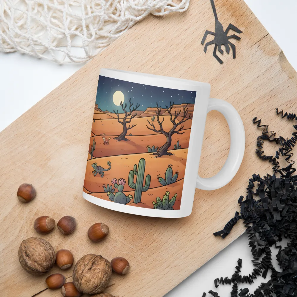 Moonlit Desert Foxes 
 Mug with Red inside | 15 oz