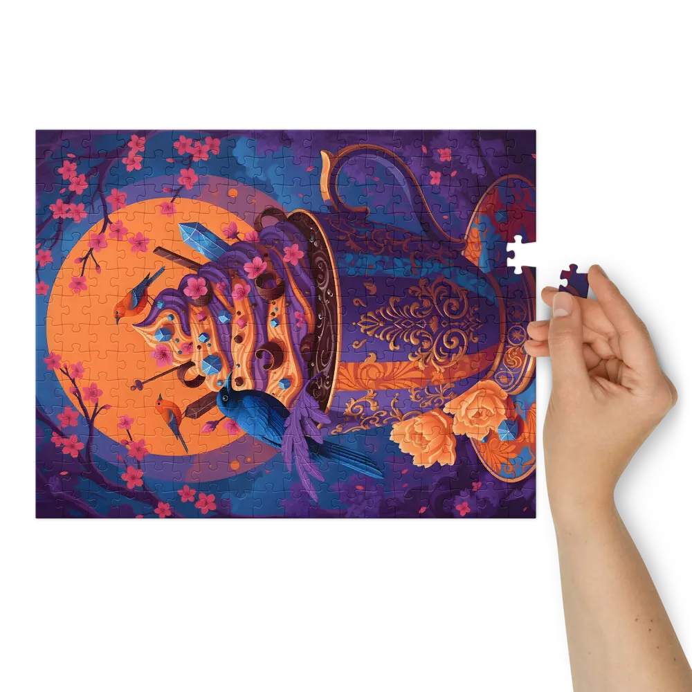 Moonlit Blossom Teacup | Jigsaw Puzzles