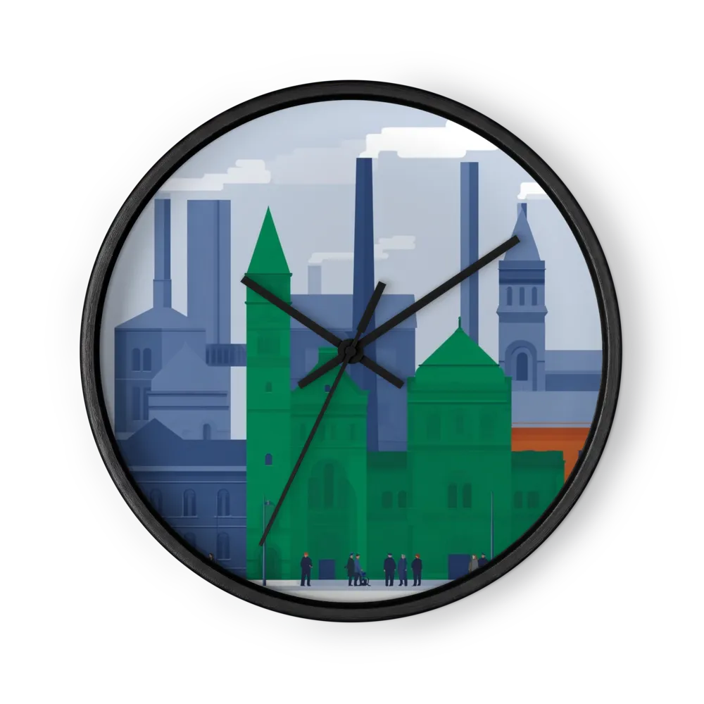 Industrial Symphony in Green | Wall Clock