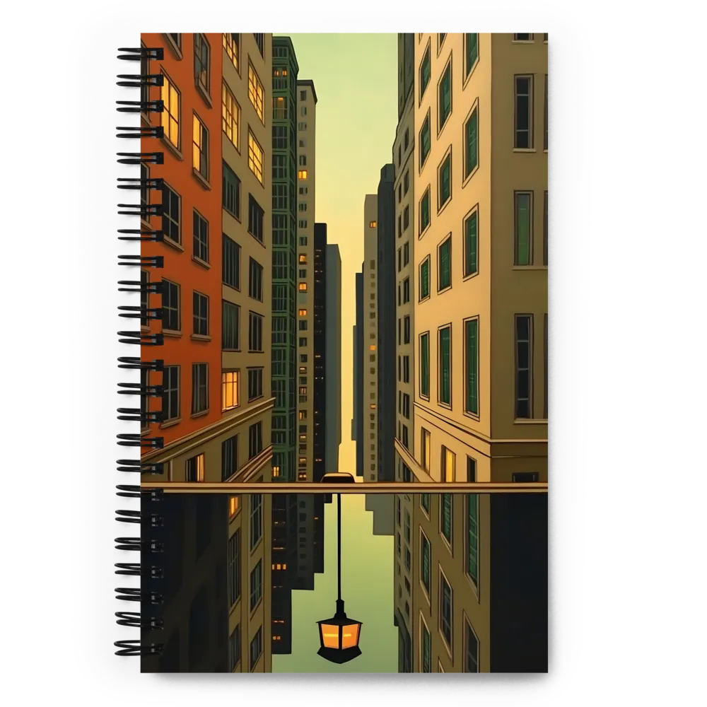 Cityscape Reflection at Dusk 
 Spiral Notebook | 140 pages