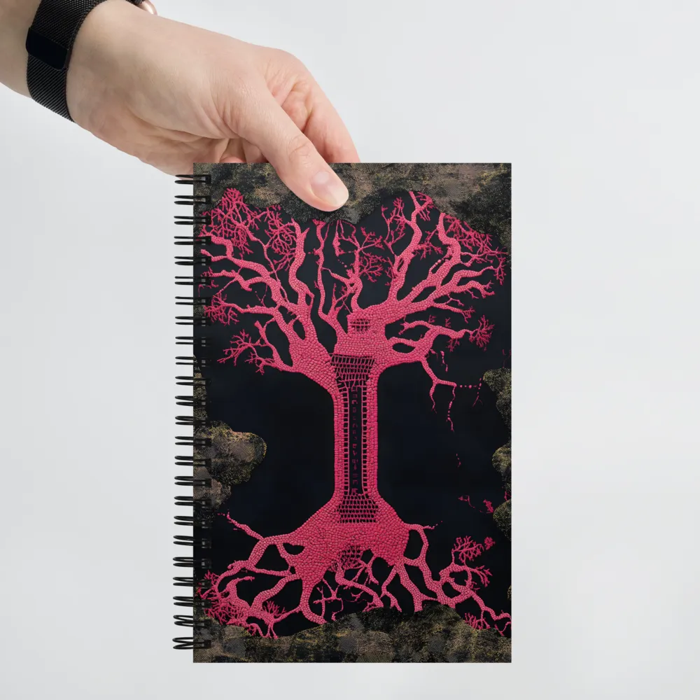 Pink Mosaic Tree 
 Spiral Notebook | 140 pages