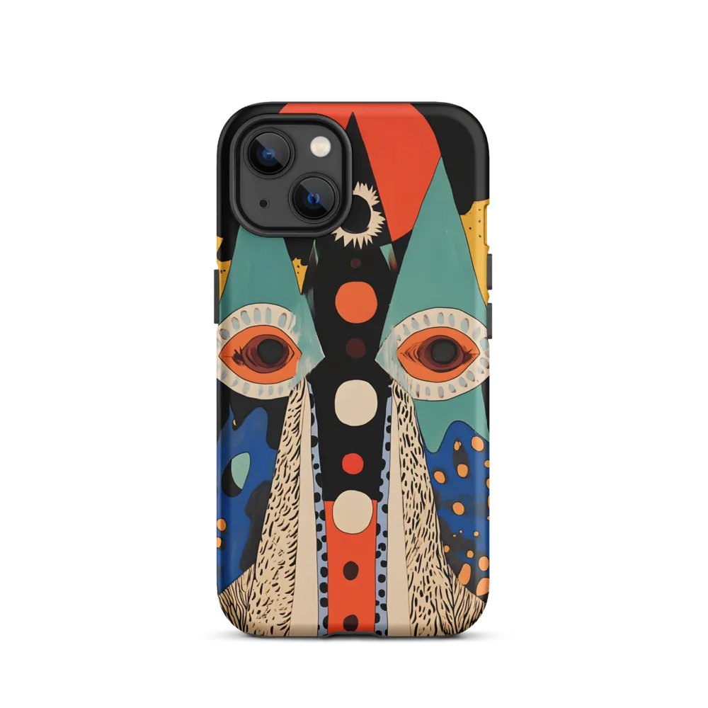 Abstract Portrait with Eyes and Geometric Shapes | Phone Case