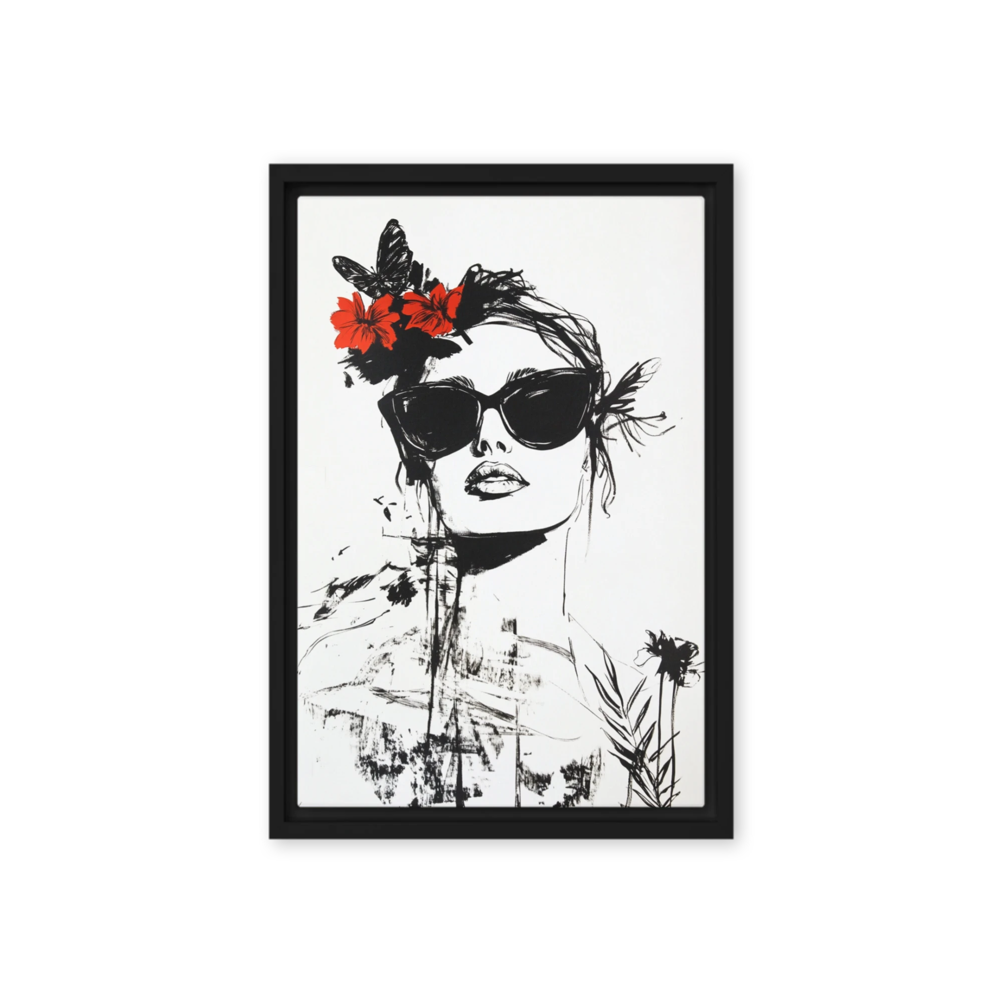 Stylish Portrait with Flowers