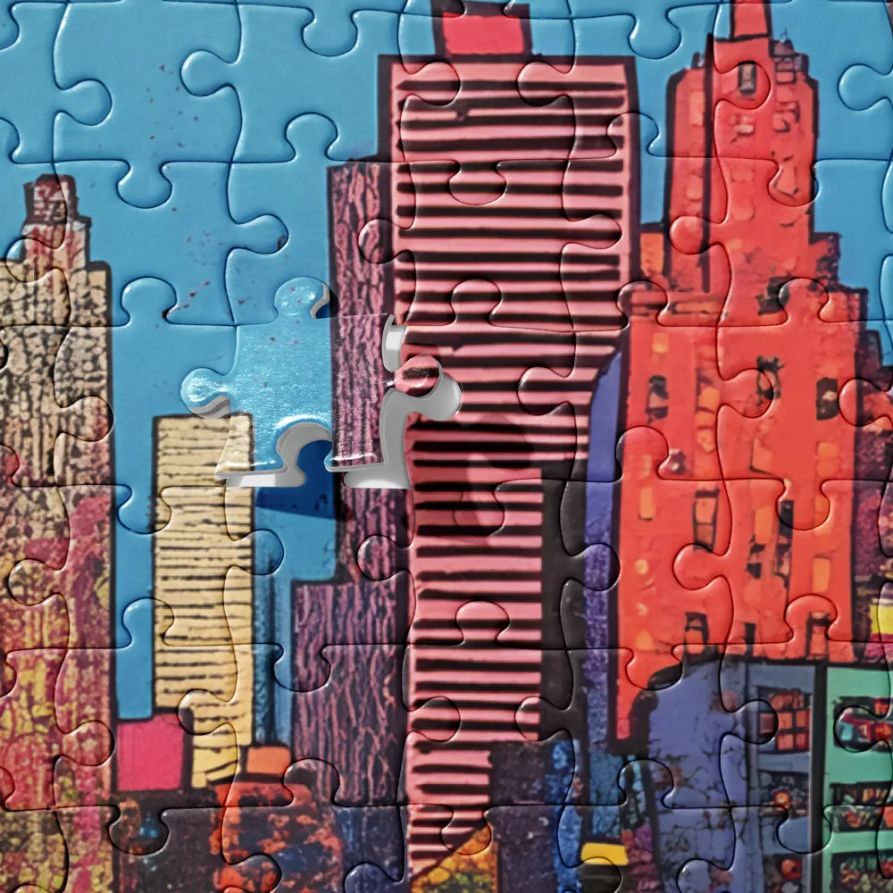 City Drive Under Neon Moon 
 Jigsaw Puzzle