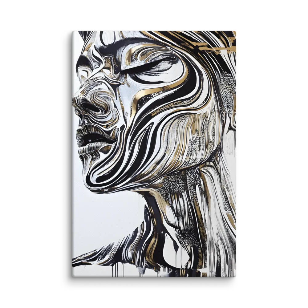 Golden Flow Portrait 
 Canvas | 32″x 48″