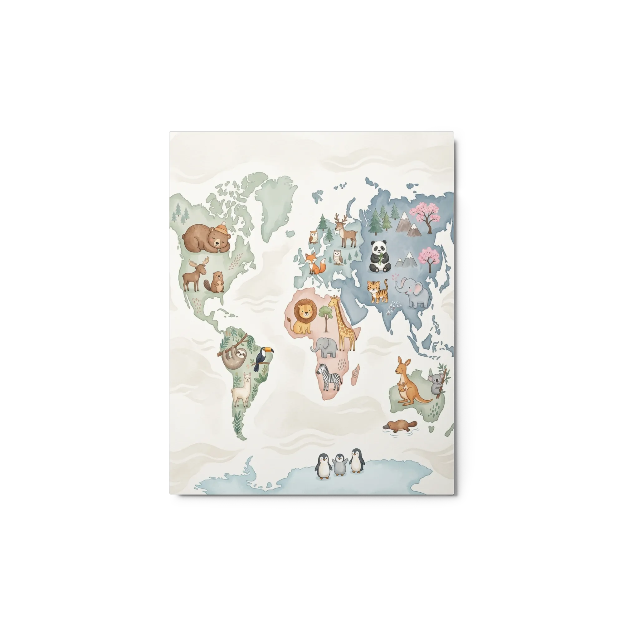 Illustrated World Map of Animals