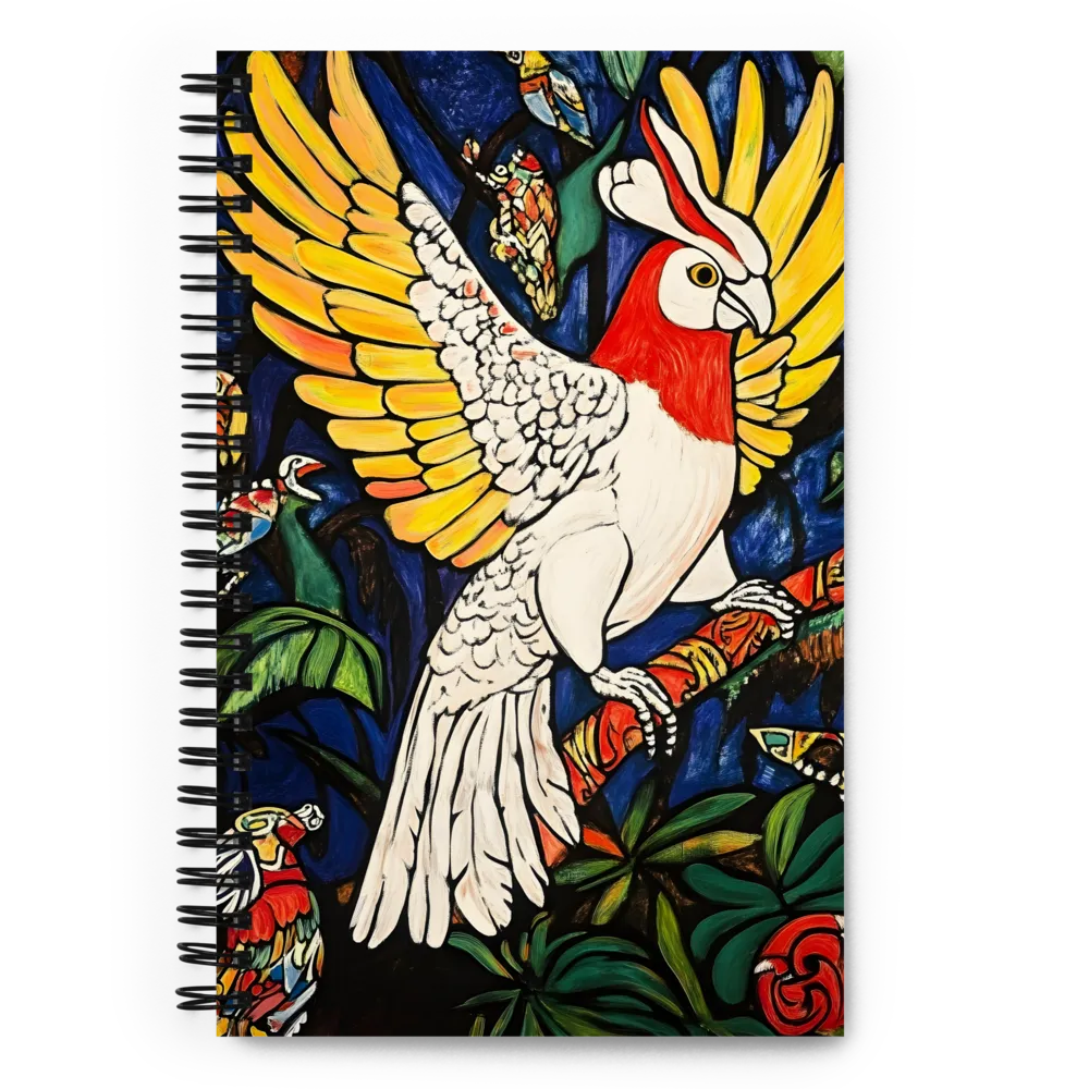 Stained-Glass Jungle Parrot 
 Spiral Notebook | 140 pages