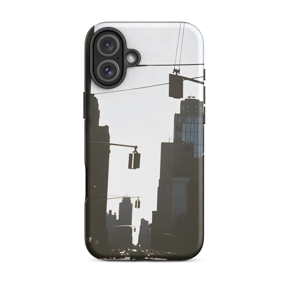 Cityscape Silhouette in Black and White | Phone Case
