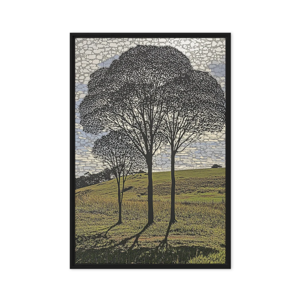 Silhouetted Trees in Mosaic Sky | Art Print