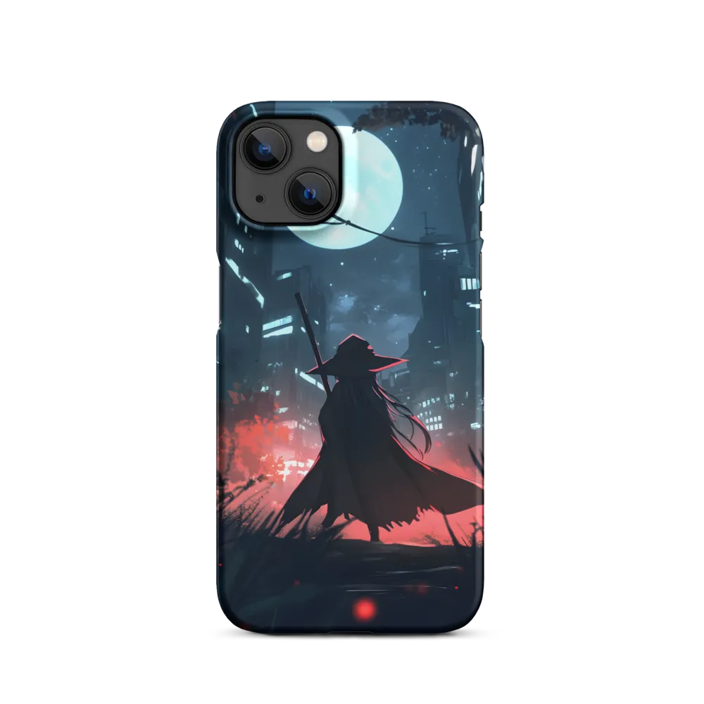 Witch in Futuristic Cityscape | Phone Case