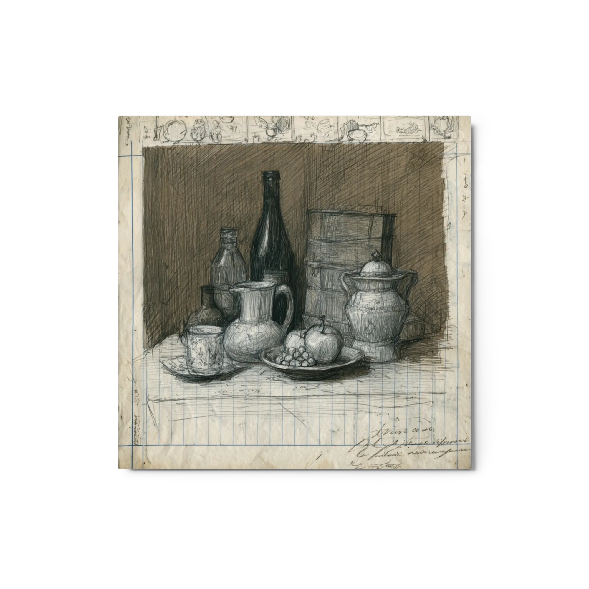 Still Life with Bottles and Fruit