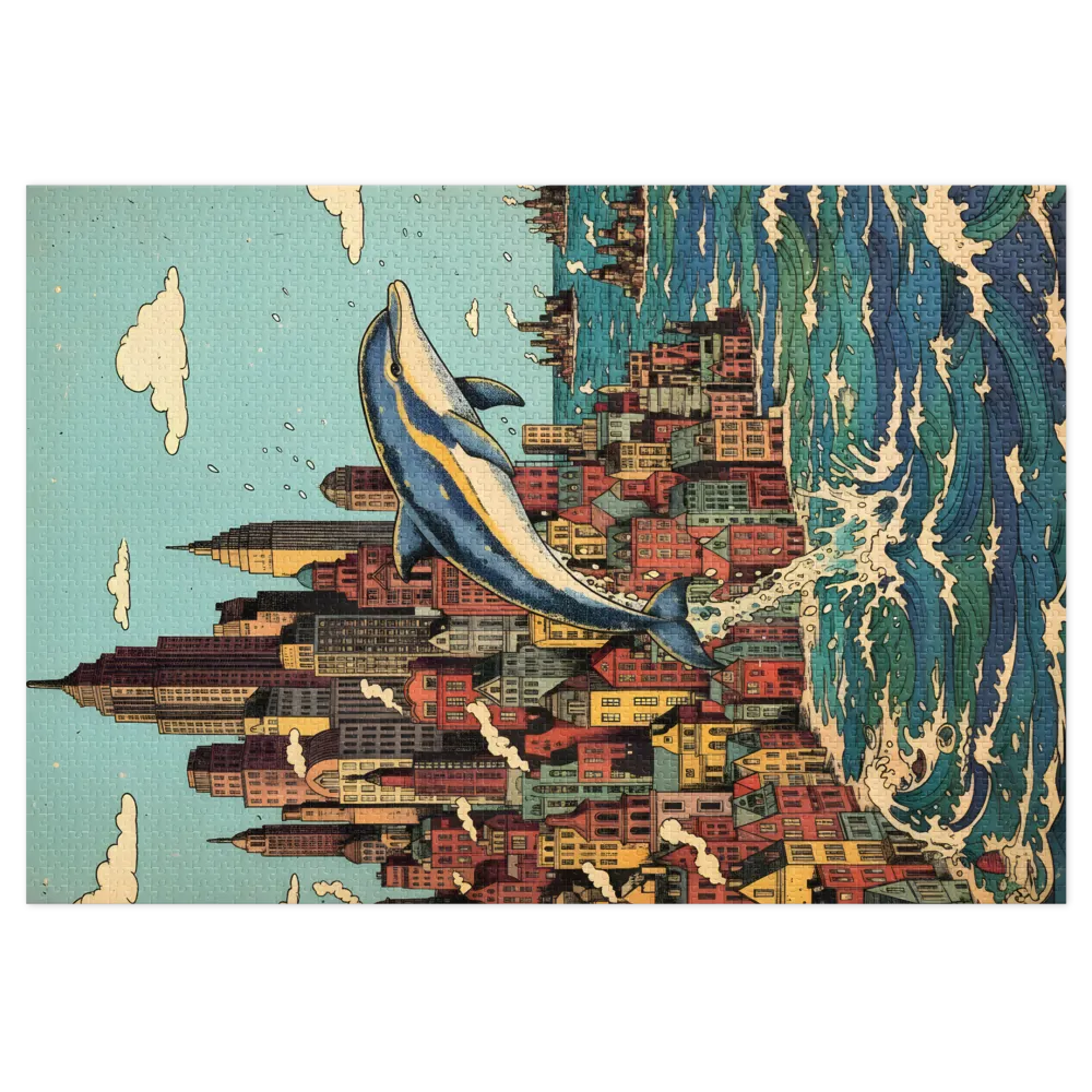 Dolphin Over City | Jigsaw Puzzles