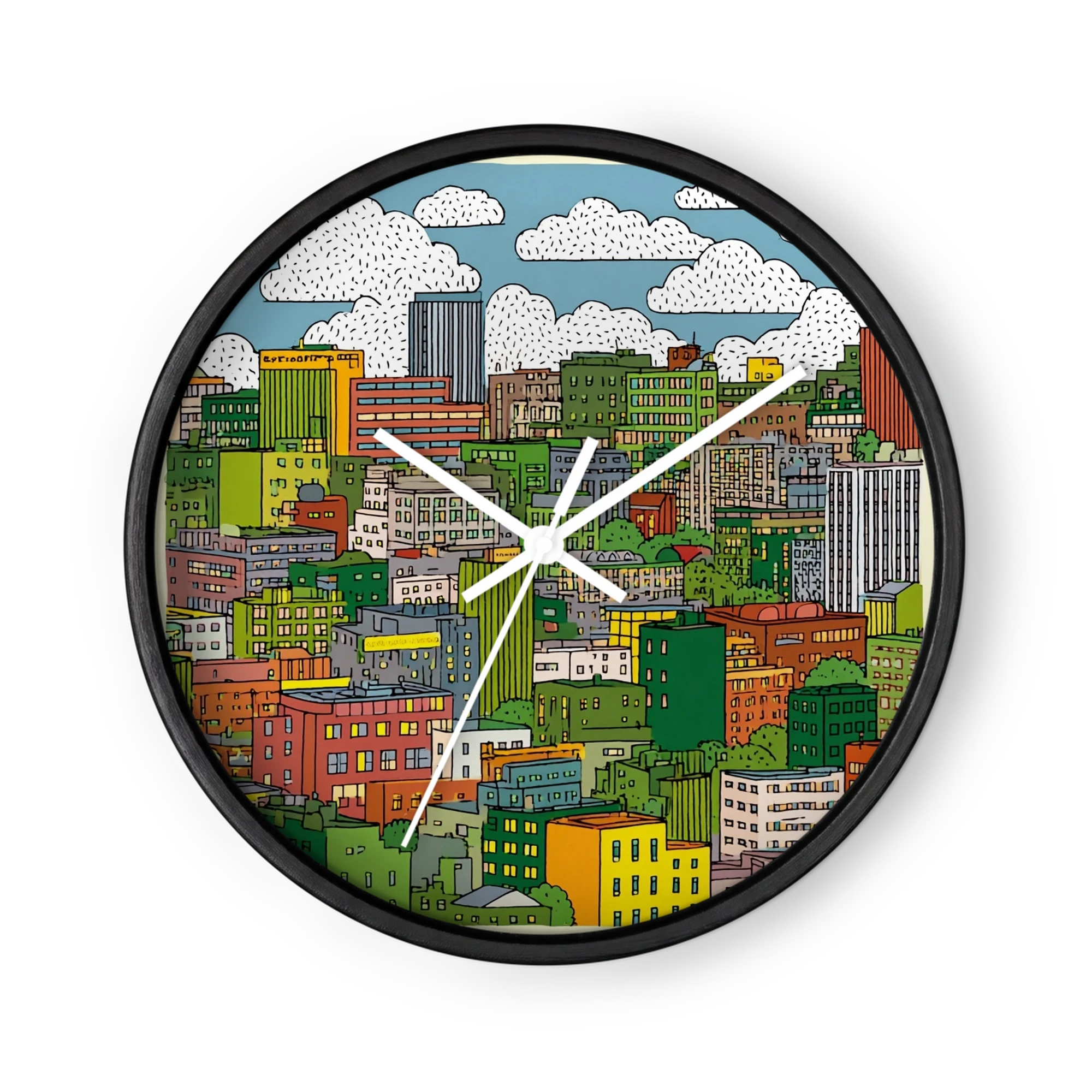 Dense Cityscape with Clouds