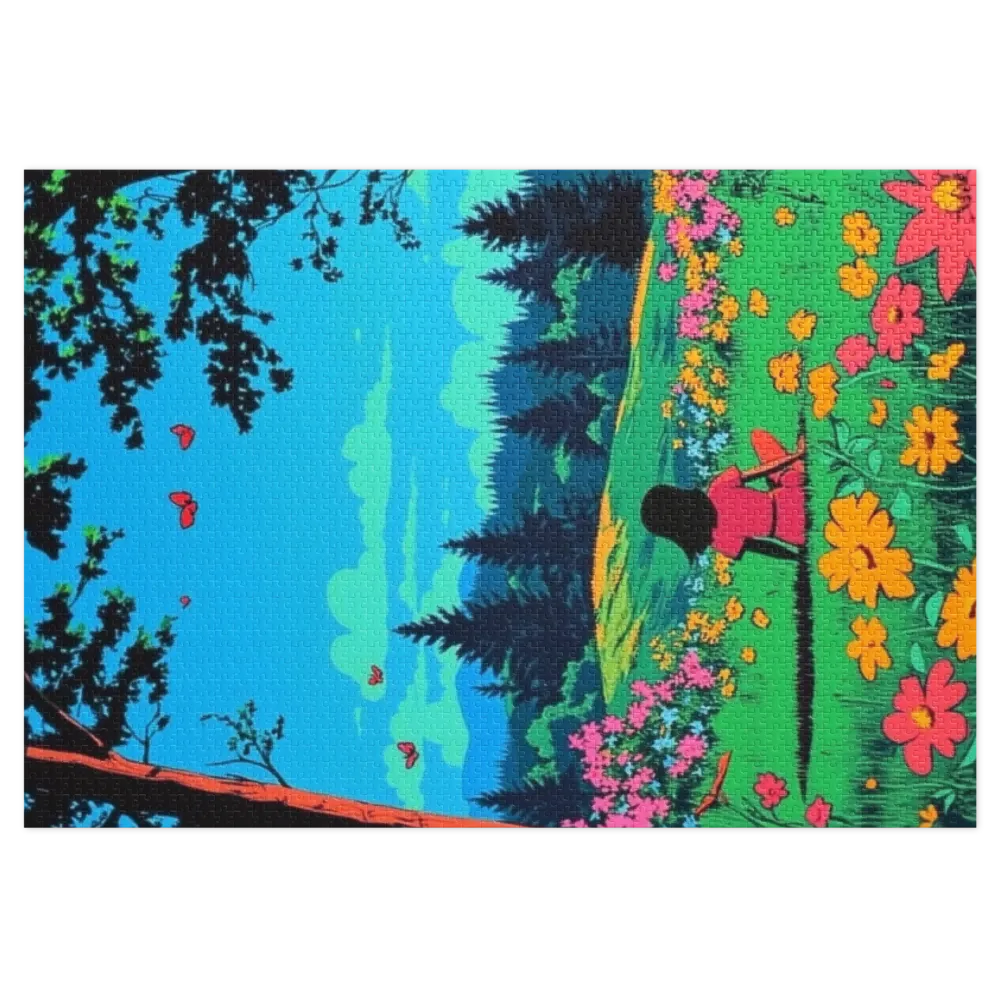 Vibrant Meadow Solitude 
 Jigsaw Puzzle in Tin Box
