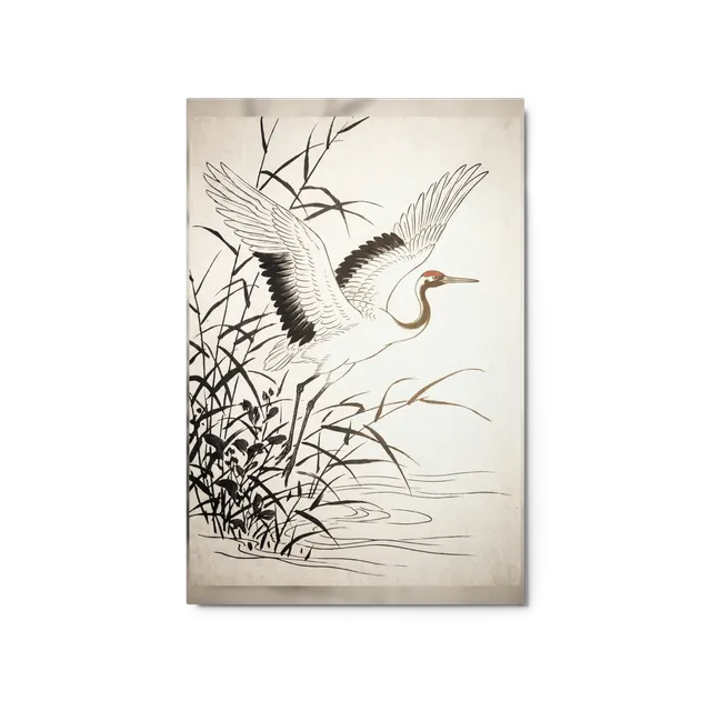 Crane's Ascent in Marshland | Art Print