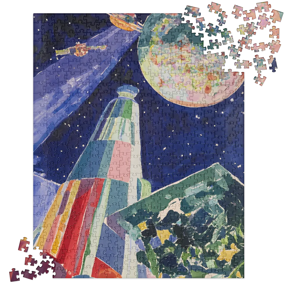 Cosmic Observatory Vista 
 Jigsaw Puzzle in Tin Box