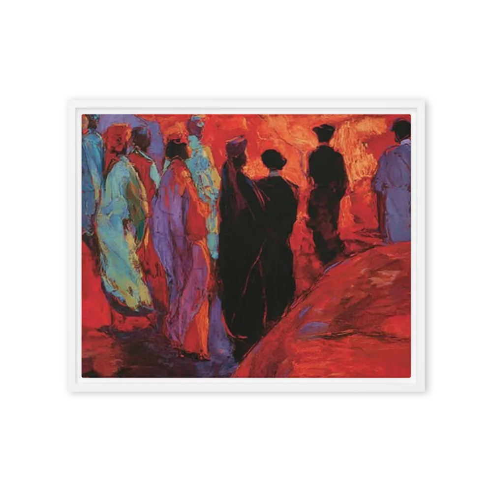 Red Procession 
 Poster with White Frame | 10″x 10″