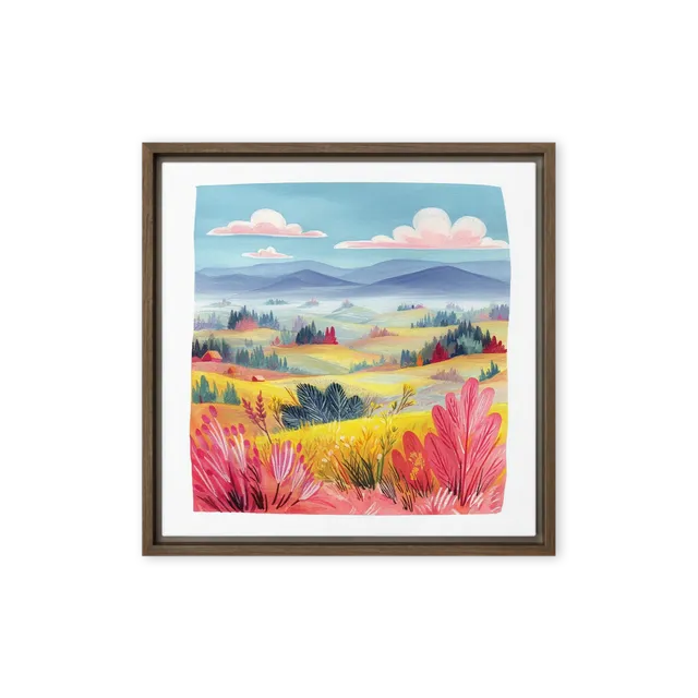 Pink Clouds Over Pastoral Hills | Art Print