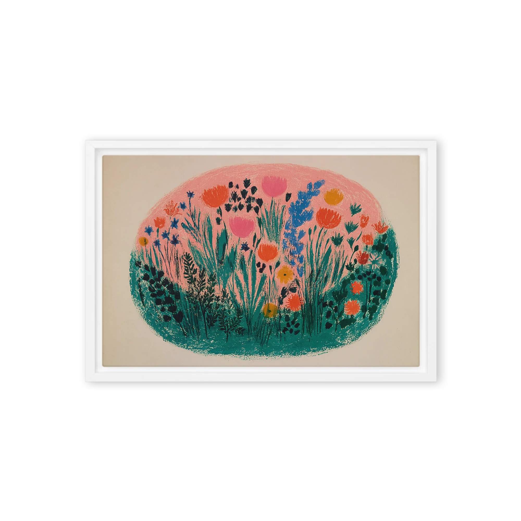 Oval Wildflower Meadow | Art Print