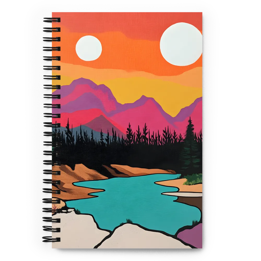 Dual Moons Landscape 
 Spiral Notebook | 140 pages