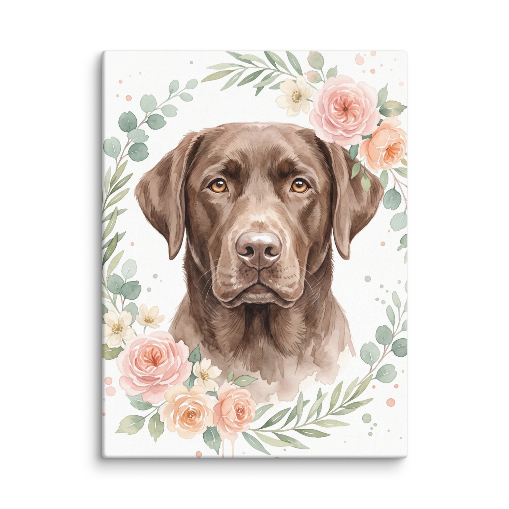 Pet Portrait — Floral Watercolor
