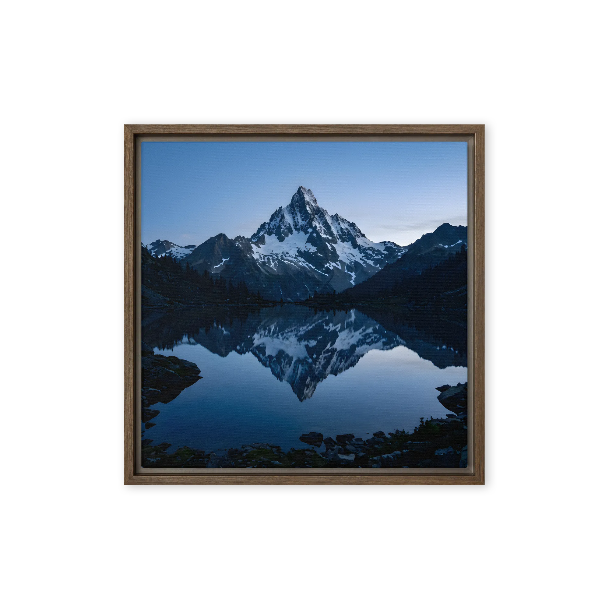 Alpine Majesty Reflection 
 Canvas with Black Frame