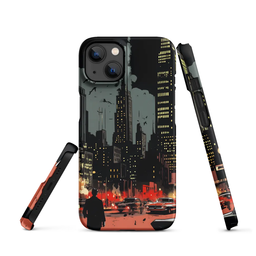 Cityscape at Night with Figure | Phone Case