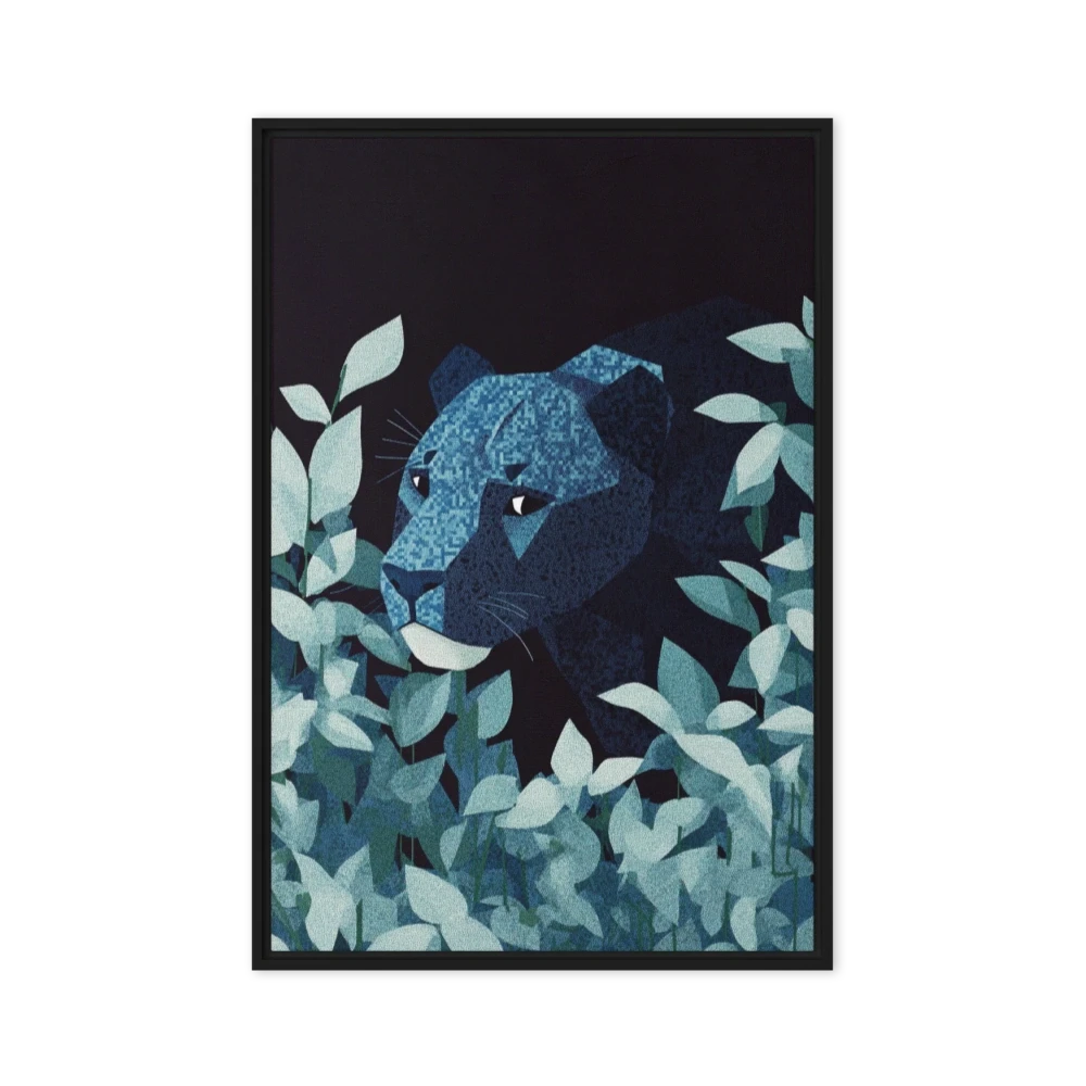 Geometric Panther in Leaves