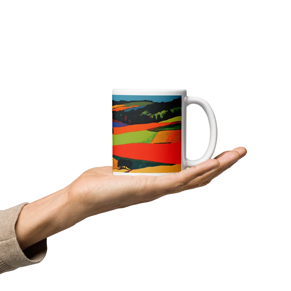 Fields of Vivid Hues 
 Mug with Red inside | 15 oz