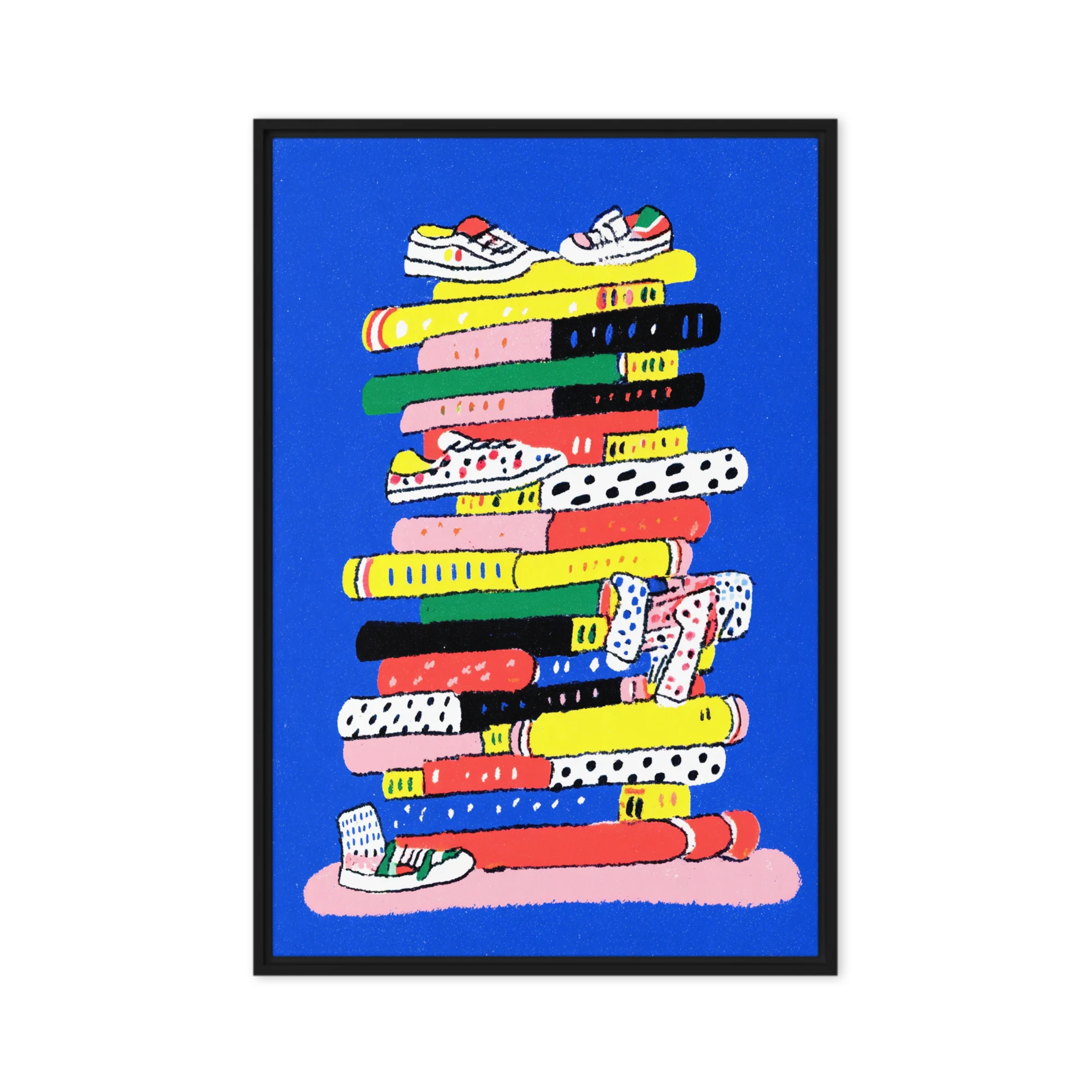 Stack of Books and Sneakers | Art Print